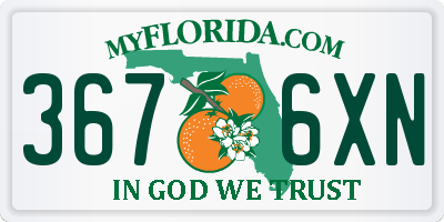 FL license plate 3676XN