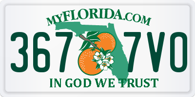FL license plate 3677VO