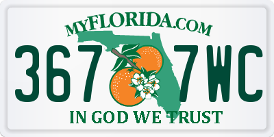 FL license plate 3677WC