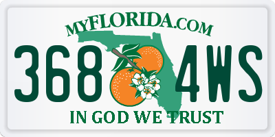 FL license plate 3684WS