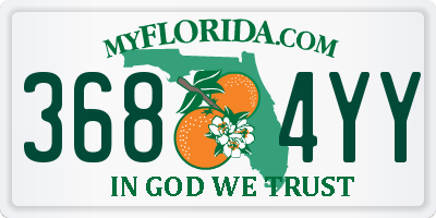FL license plate 3684YY