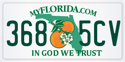 FL license plate 3685CV