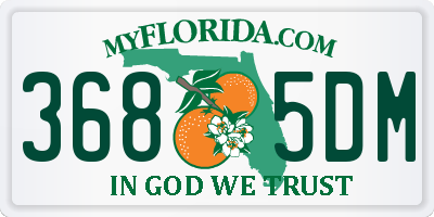 FL license plate 3685DM