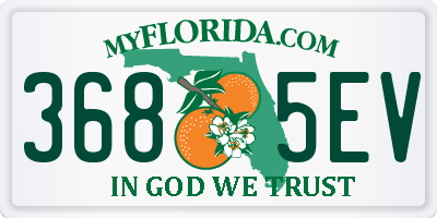 FL license plate 3685EV
