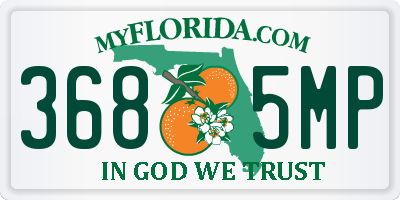 FL license plate 3685MP