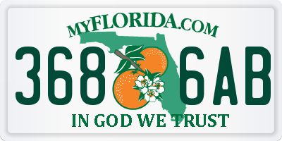 FL license plate 3686AB