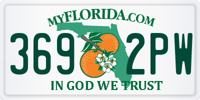 FL license plate 3692PW