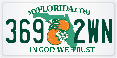 FL license plate 3692WN