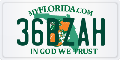 FL license plate 36BZAH