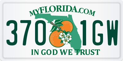 FL license plate 3701GW