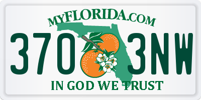FL license plate 3703NW