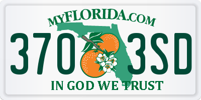 FL license plate 3703SD