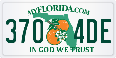 FL license plate 3704DE