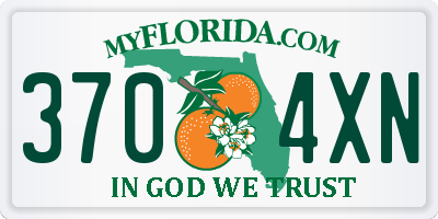 FL license plate 3704XN