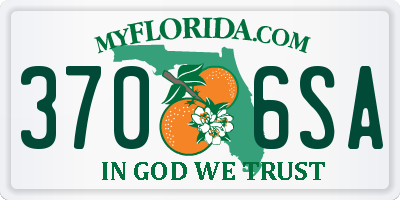FL license plate 3706SA