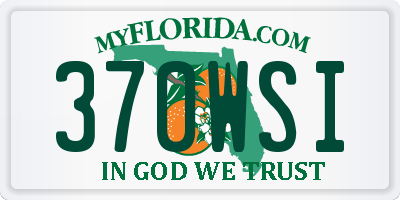 FL license plate 370WSI