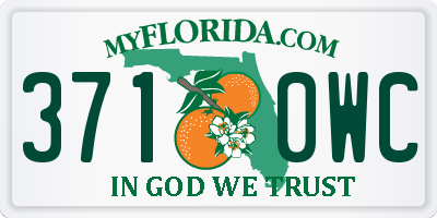 FL license plate 3710WC