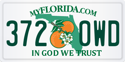 FL license plate 3720WD