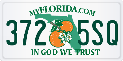 FL license plate 3725SQ