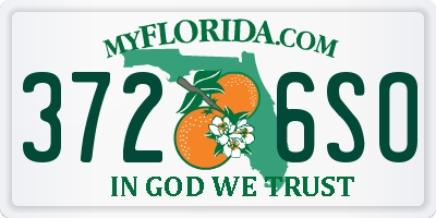 FL license plate 3726SO