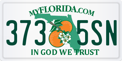 FL license plate 3735SN