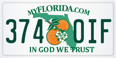 FL license plate 3740IF