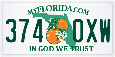 FL license plate 3740XW
