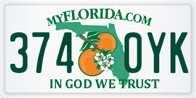 FL license plate 3740YK