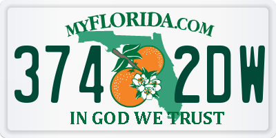 FL license plate 3742DW