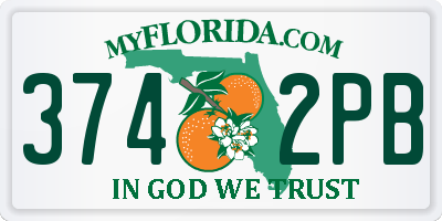 FL license plate 3742PB