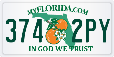 FL license plate 3742PY