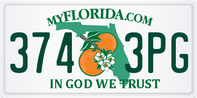 FL license plate 3743PG
