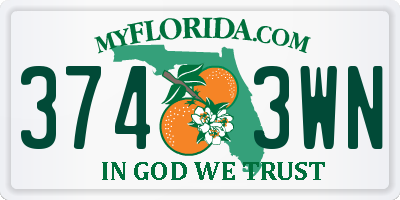 FL license plate 3743WN
