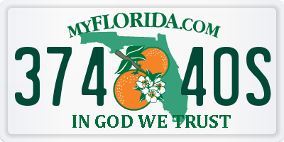 FL license plate 3744OS