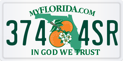 FL license plate 3744SR