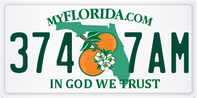 FL license plate 3747AM