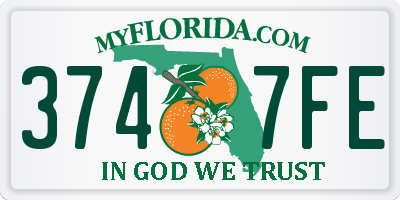 FL license plate 3747FE
