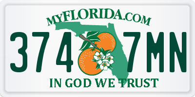 FL license plate 3747MN