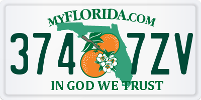 FL license plate 3747ZV