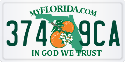 FL license plate 3749CA