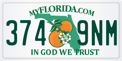 FL license plate 3749NM