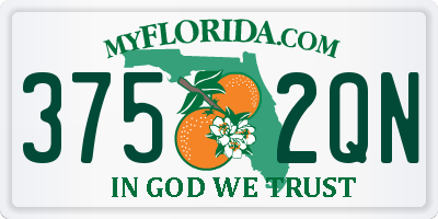 FL license plate 3752QN