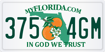 FL license plate 3754GM