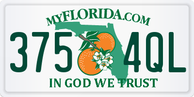 FL license plate 3754QL