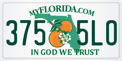 FL license plate 3755LO