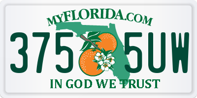 FL license plate 3755UW