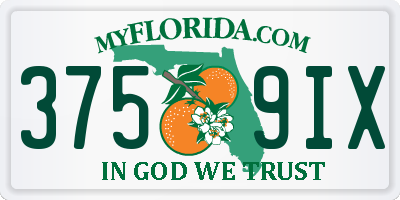 FL license plate 3759IX