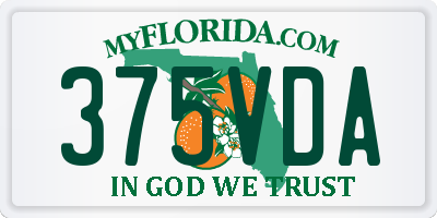 FL license plate 375VDA