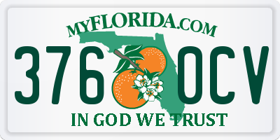 FL license plate 3760CV