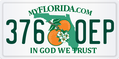 FL license plate 3760EP